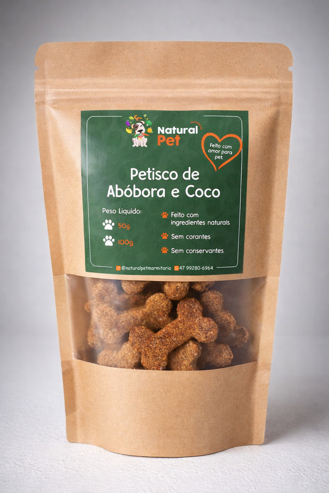 Petisco Natural de Abóbora e Coco