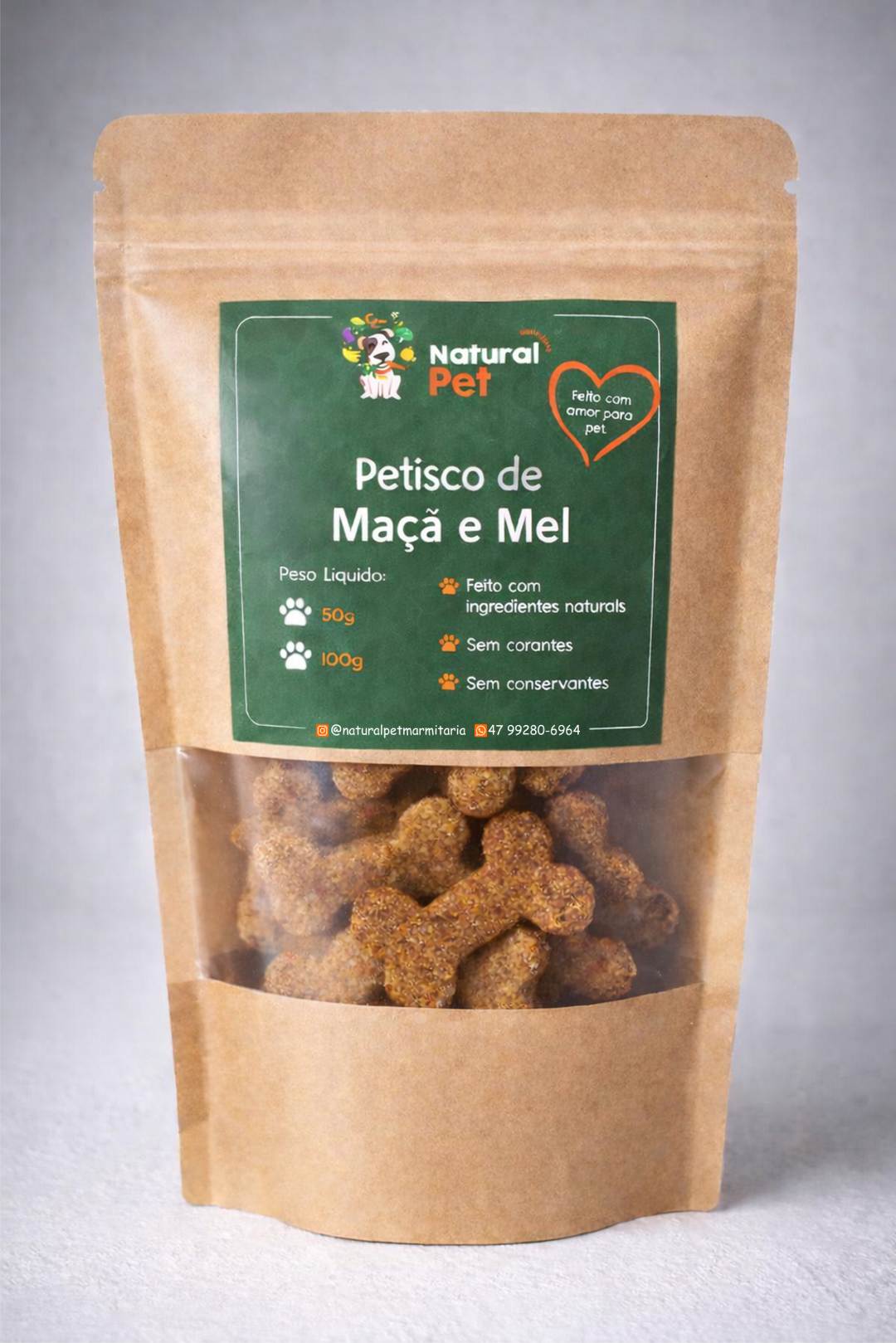 Petisco Natural de Maçã e Mel