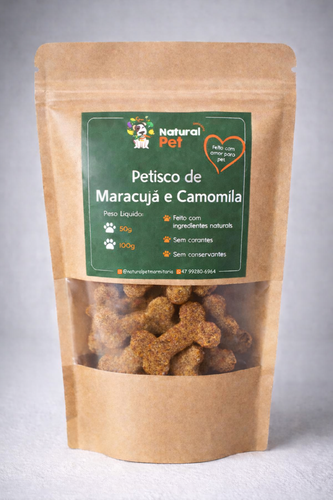 Petisco Natural de Maracujá e Camomila